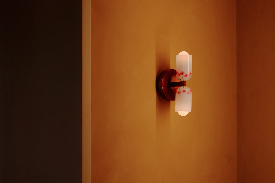 Chromatic Glass Up Down Sconce, Artist Edition: Sakura // Photography by William Jess Laird