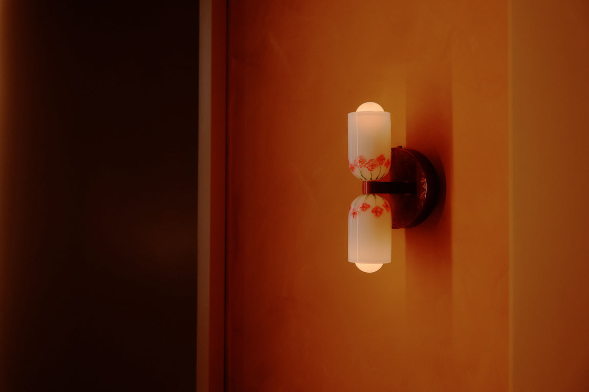 Chromatic Glass Up Down Sconce, Artist Edition: Sakura // Photography by William Jess Laird