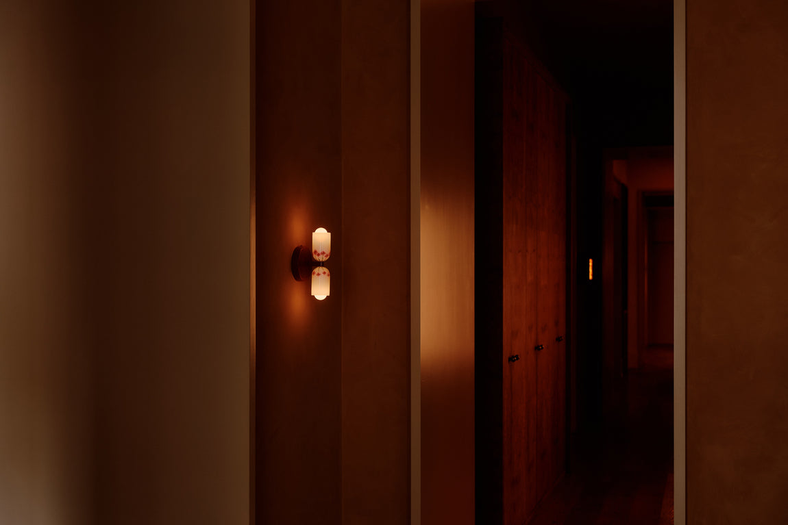 Chromatic Glass Up Down Sconce, Artist Edition: Sakura // Photography by William Jess Laird
