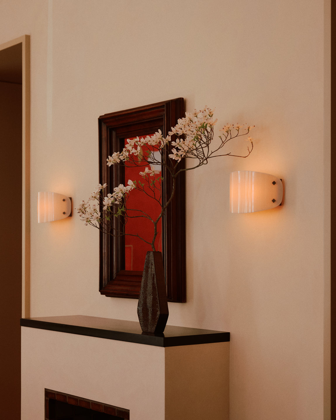 Onda Sconce // Medium / Vellum Stripes / Pewter // Photo by William Jess Laird