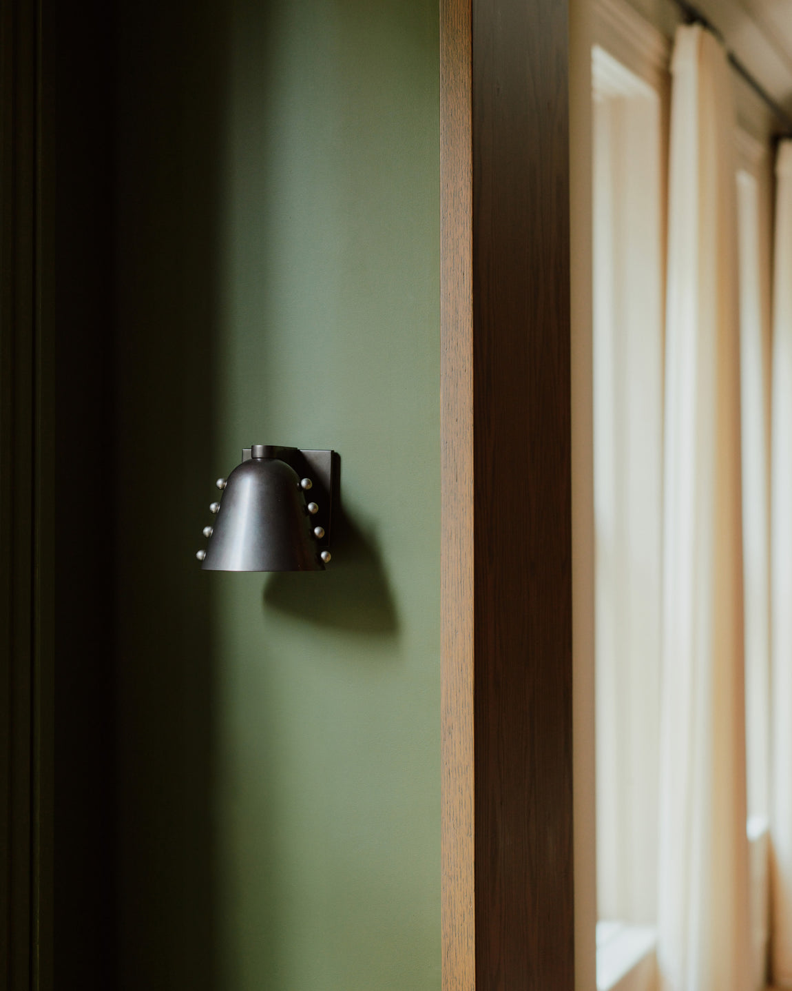 Brass Gemma Sconce // Blackened Brass / Pewter / Square Backplate // Photo by William Jess Laird