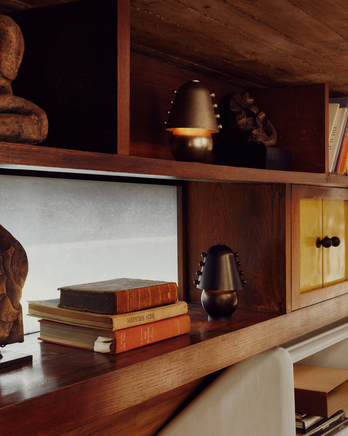 Gemma Portable Table Lamp // Pewter // Blackened Brass // Photo by Bastian Achard