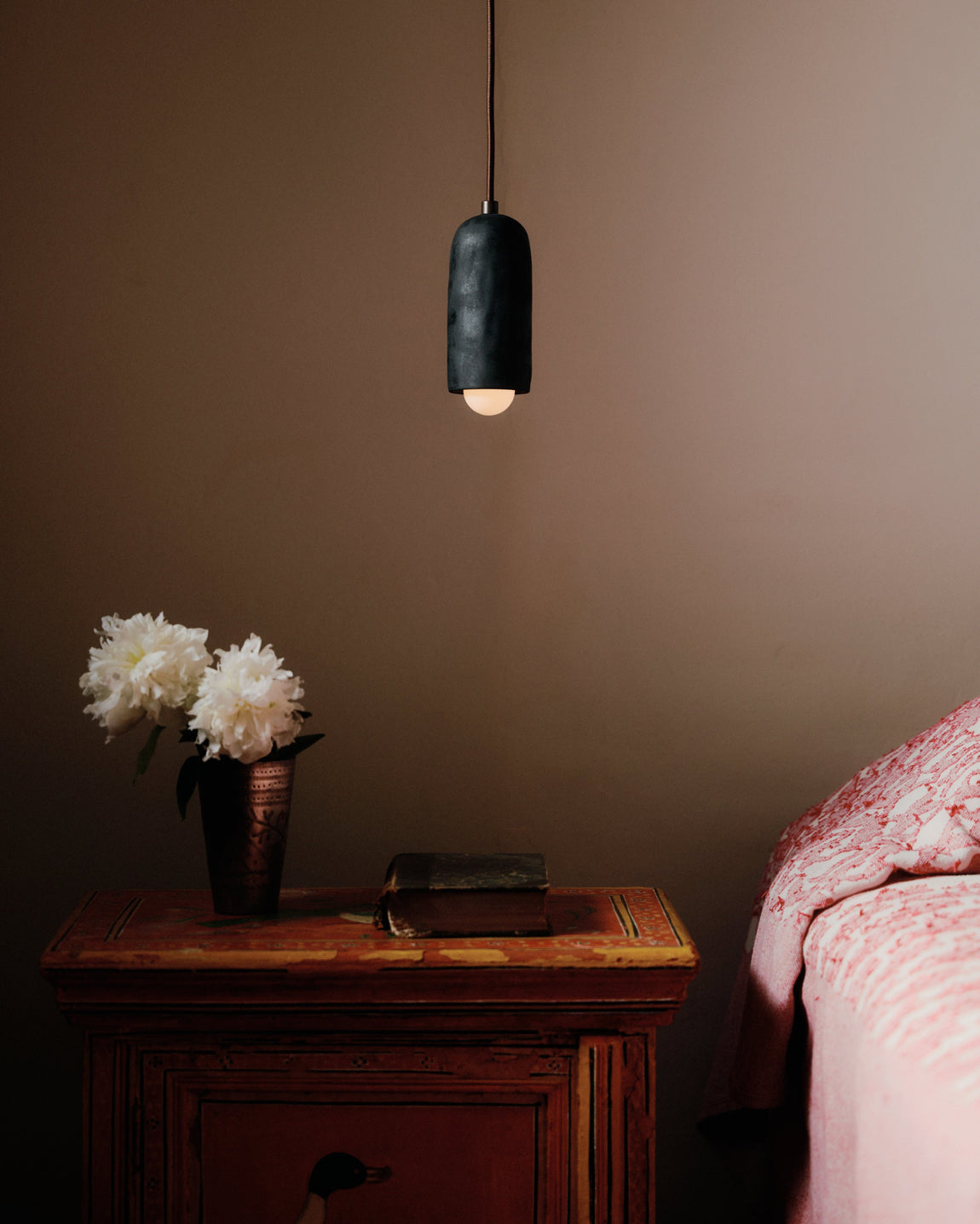 Ceramic Spot Pendant // Black Clay / Pewter // Photo by William Jess Laird