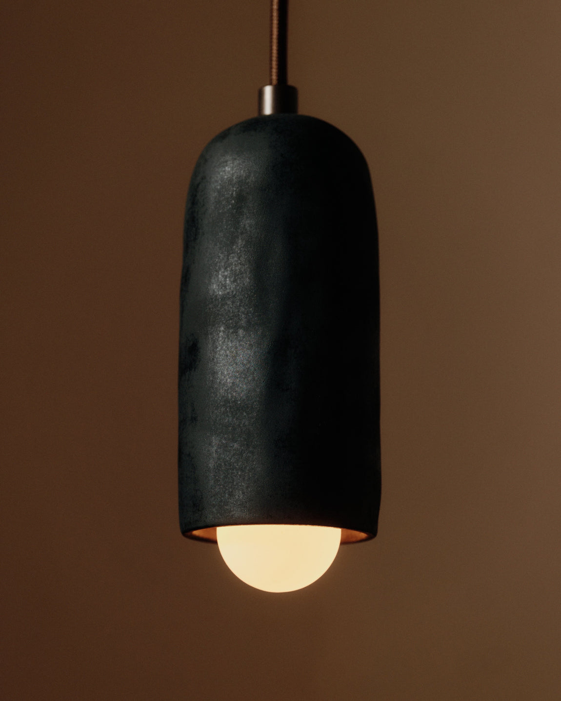 Ceramic Spot Pendant // Black Clay / Pewter // Photo by William Jess Laird