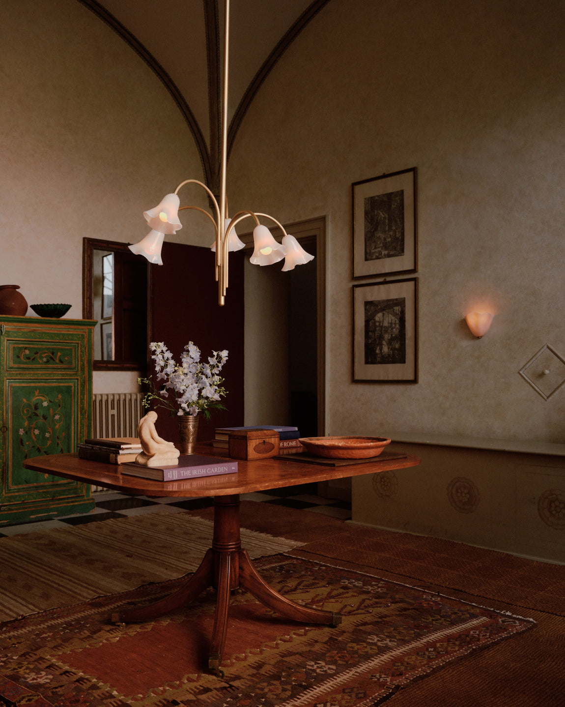 Vera Sconce // Opaline / Patina Brass // Photo by William Jess Laird