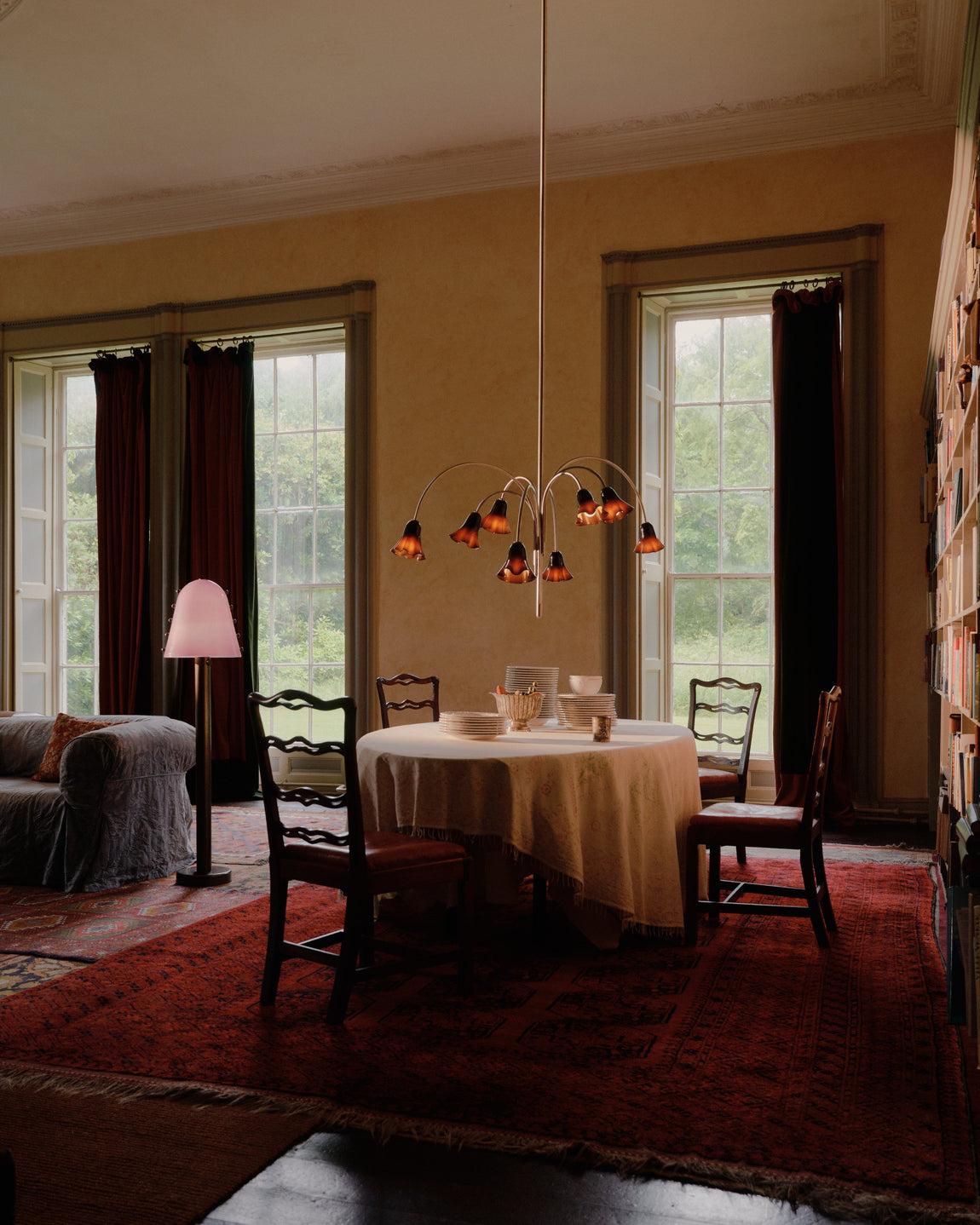 Gemma Floor Lamp // Lilac with Pistachio Embellishments / Patina Brass // Photo by William Jess Laird