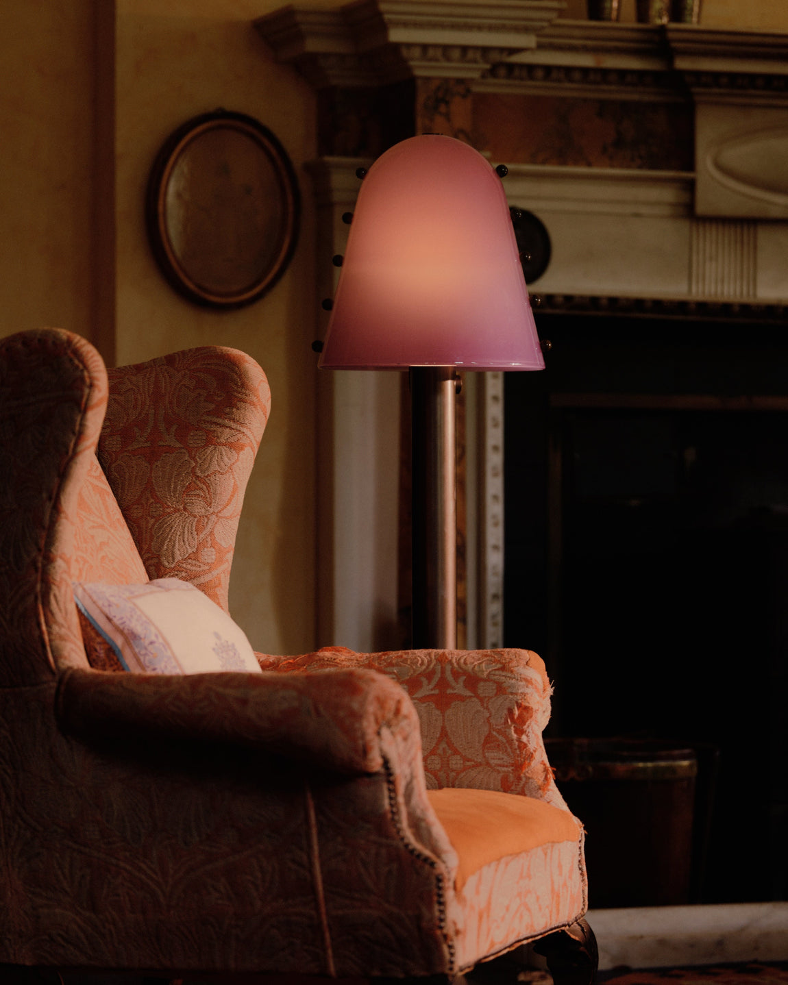 Gemma Floor Lamp // Lilac with Pistachio Embellishments / Patina Brass // Photo by William Jess Laird