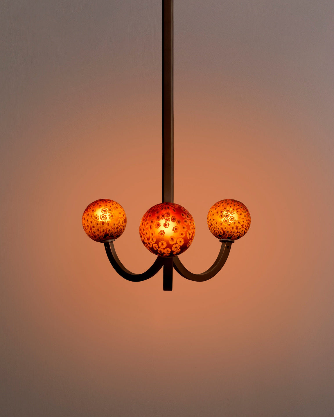 Murano Glass Cosmos Chandelier – Chamomile / Patina Brass / 85-96 in