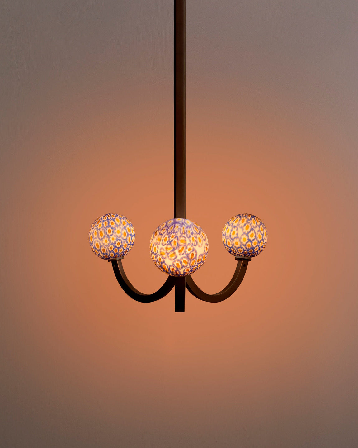 Murano Glass Cosmos Chandelier – Daisy / Patina Brass / 109-120 in