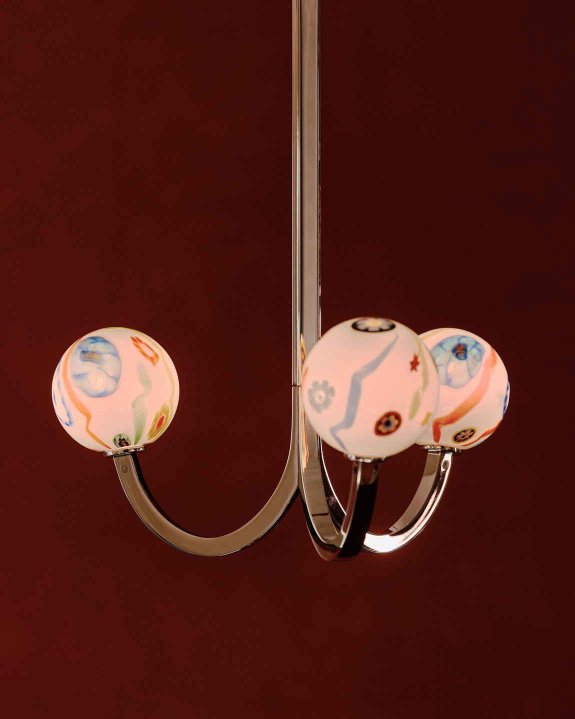 Murano Glass Cosmos Chandelier // Goto Bianco / Polished Nickel // William Jess Laird