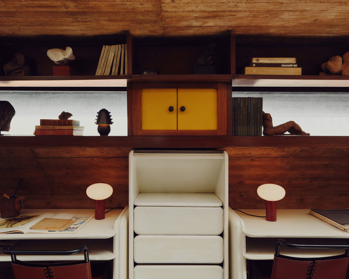 Mushroom Table Lamp // Oxide Red // Photo by Bastian Achard