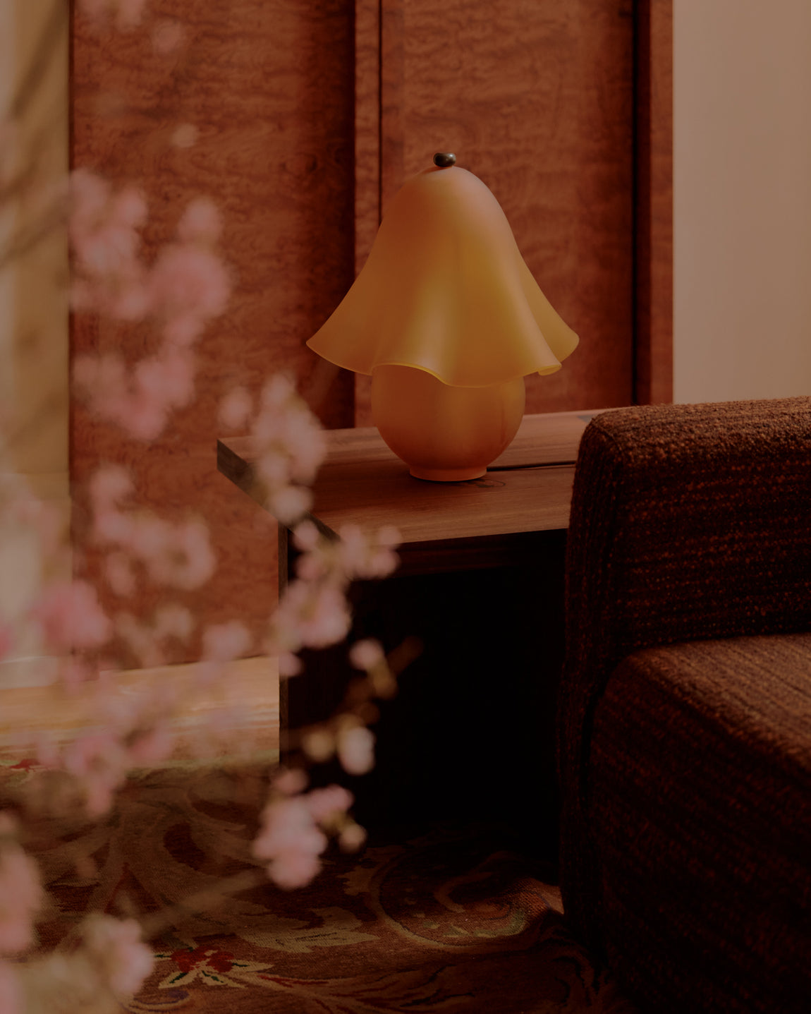Fazzo Table Lamp // Sandblasted Amber / Patina Brass // Photo by William Jess Laird