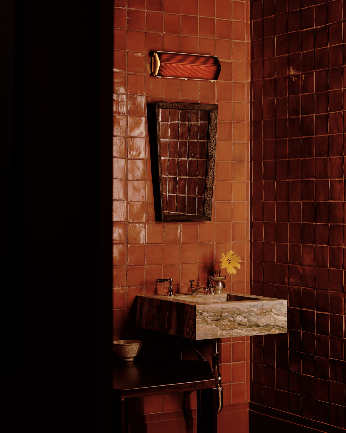 Verso Surface Mount, Small // Garnet Basketweave / Brass // Photography: William Jess Laird