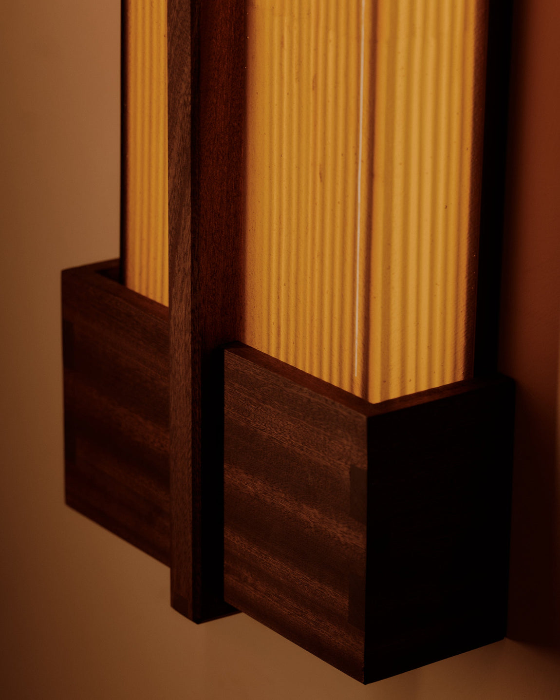Ecco Surface Mount // Zinnia Stripes / Darkened Leopardwood with Darkened Leopardwood Mullion / Large // Photography by William Jess Laird